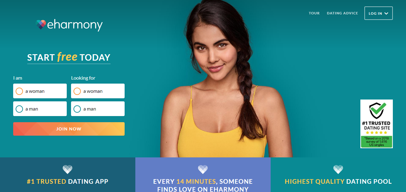 EHarmony main page