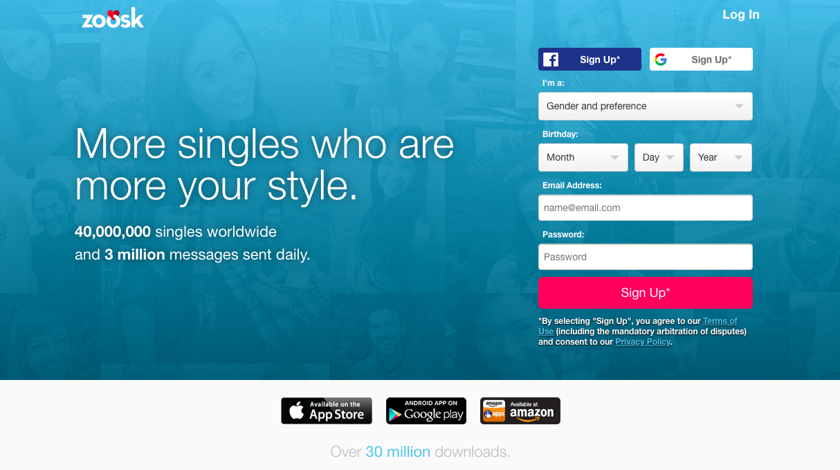 main page Zoosk