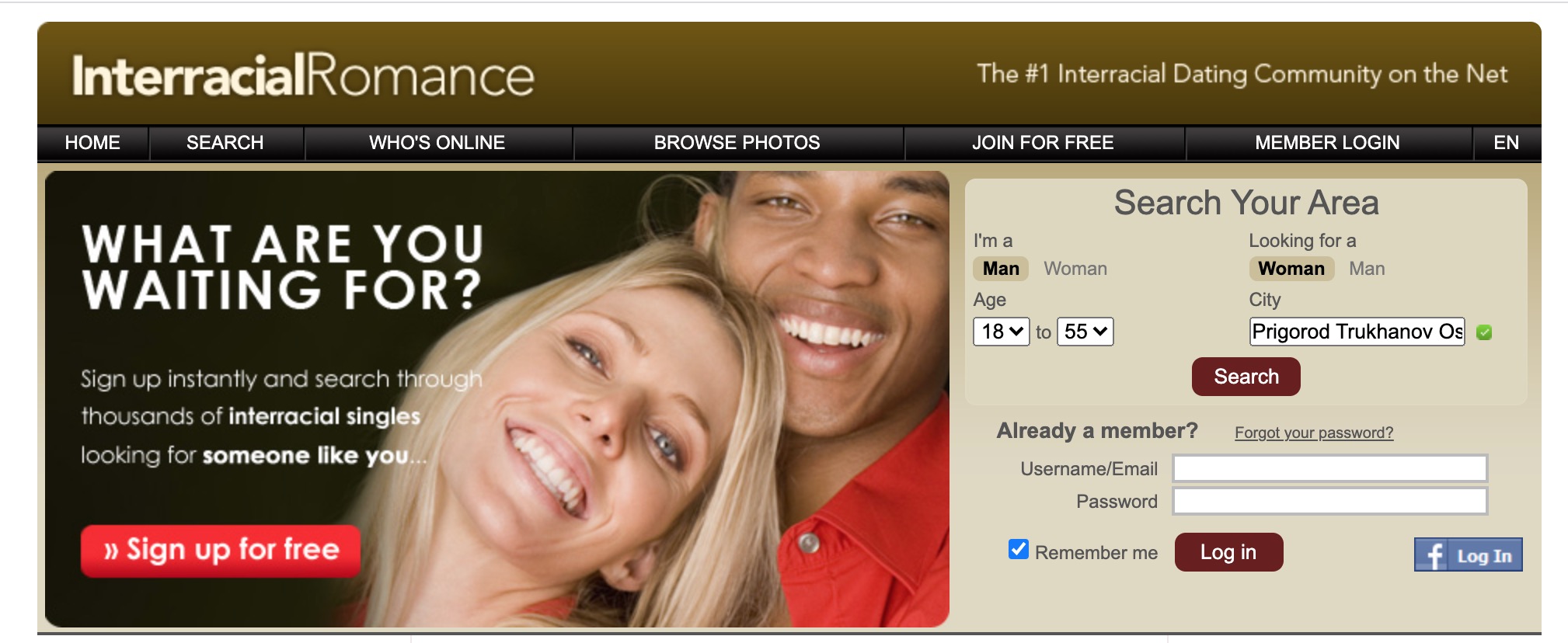 InterracialRomance main page