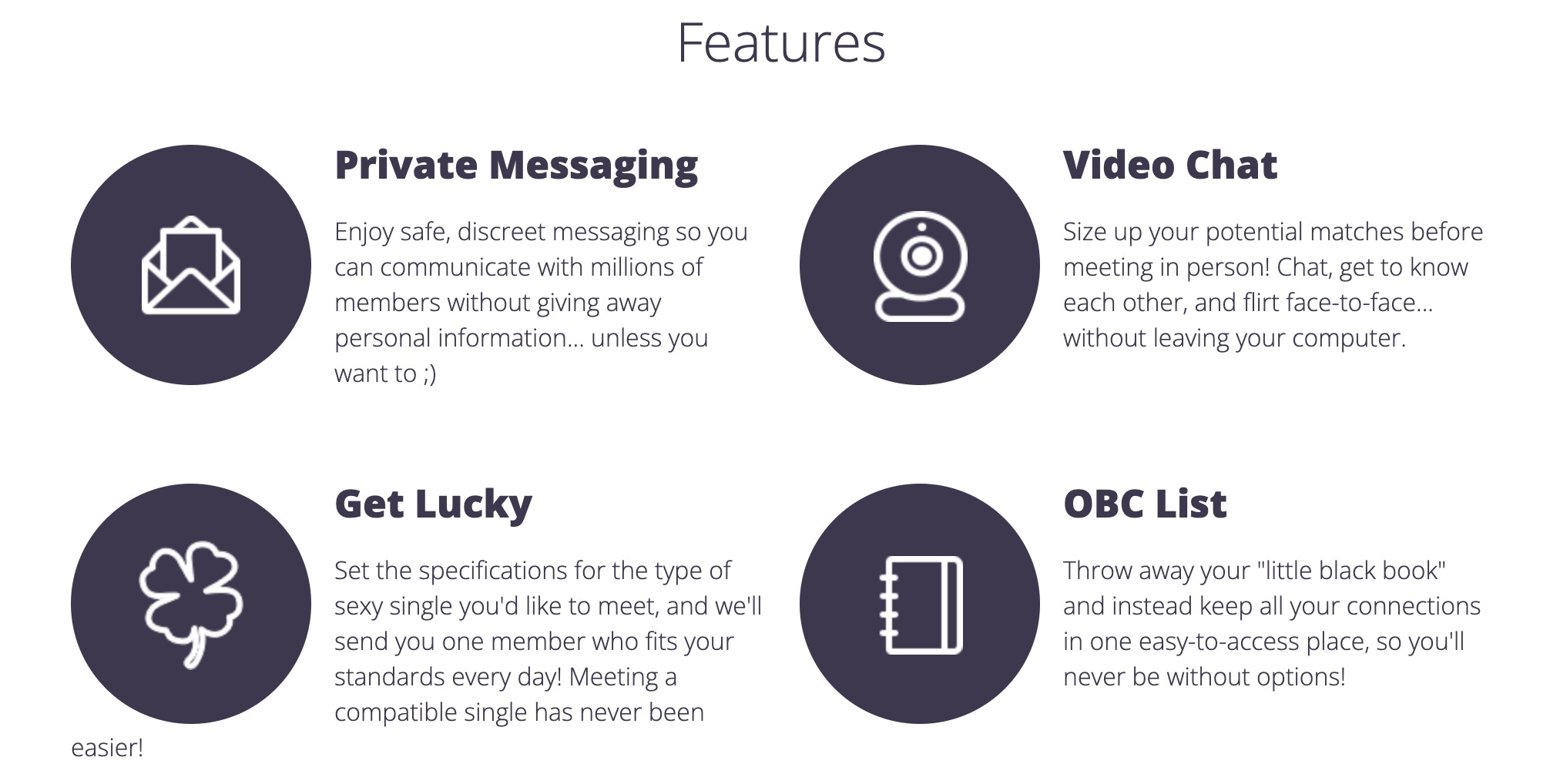 Onlinebootycall features