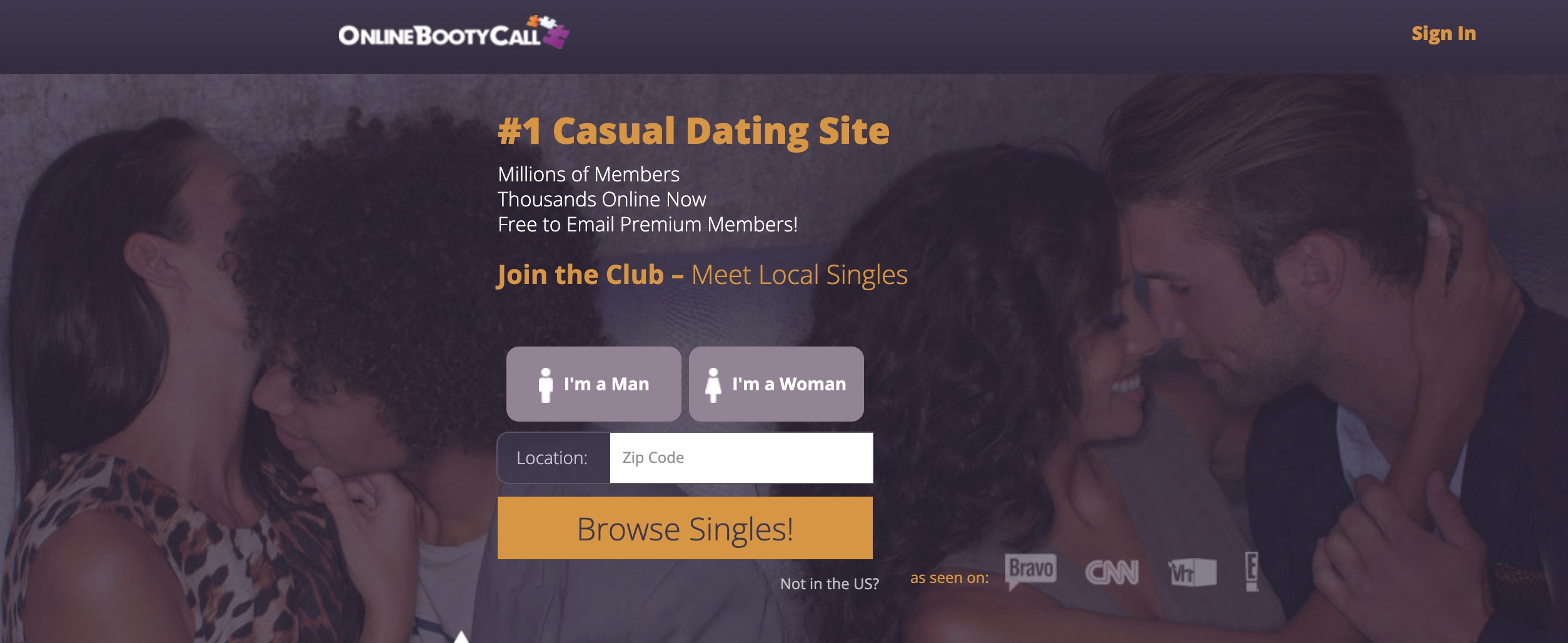 Onlinebootycall main page