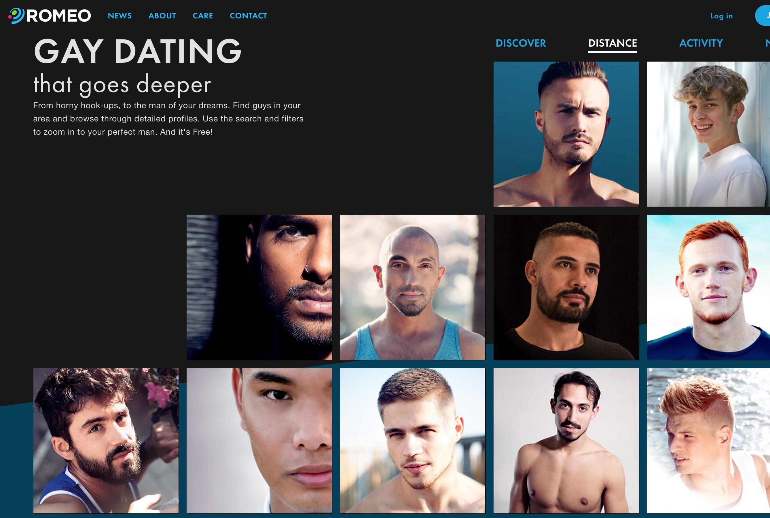 Planet Romeo main page